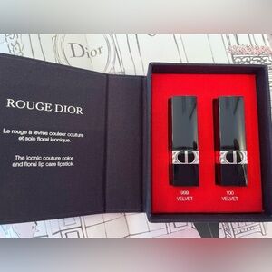 Set of 2 mini Christian Dior new velvet lipsticks